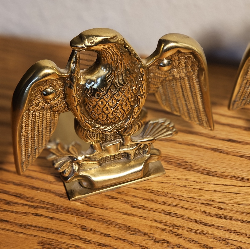 Pr Baldwin Brass Eagle Bookends Book End Patriotic Home Decor Library Office